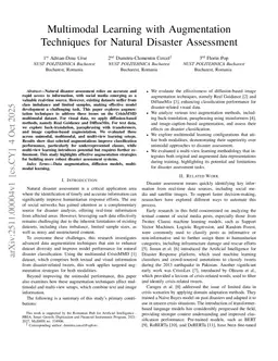 Multimodal Learning with Augmentation Techniques for Natural Disaster Assessment