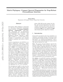 Matrix Phylogeny: Compact Spectral Fingerprints for Trap-Robust Preconditioner Selection