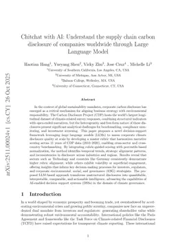 Chitchat with AI: Understand the supply chain carbon disclosure of companies worldwide through Large Language Model