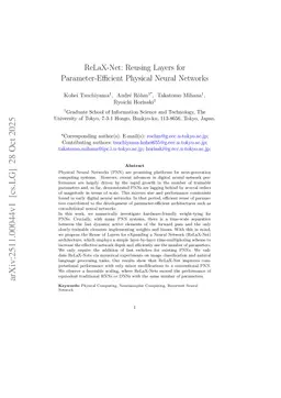 ReLaX-Net: Reusing Layers for Parameter-Efficient Physical Neural Networks