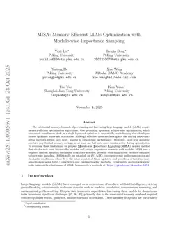 MISA: Memory-Efficient LLMs Optimization with Module-wise Importance Sampling