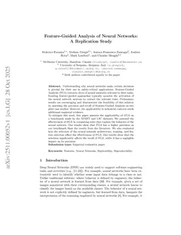 Feature-Guided Analysis of Neural Networks: A Replication Study