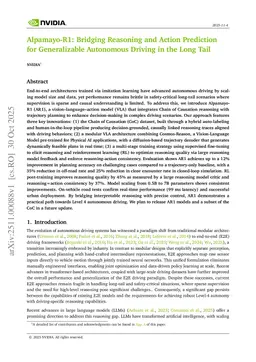 Alpamayo-R1: Bridging Reasoning and Action Prediction for Generalizable Autonomous Driving in the Long Tail