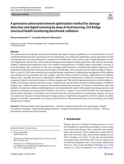A generative adversarial network optimization method for damage detection and digital twinning by deep AI fault learning: Z24 Bridge structural health monitoring benchmark validation