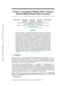 LeMiCa: Lexicographic Minimax Path Caching for Efficient Diffusion-Based Video Generation