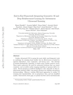 End-to-End Framework Integrating Generative AI and Deep Reinforcement Learning for Autonomous Ultrasound Scanning