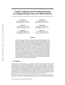 Cognitive Alignment in Personality Reasoning: Leveraging Prototype Theory for MBTI Inference