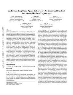 Understanding Code Agent Behaviour: An Empirical Study of Success and Failure Trajectories