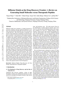 Diffusion Models at the Drug Discovery Frontier: A Review on Generating Small Molecules versus Therapeutic Peptides
