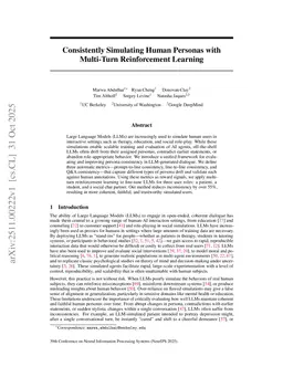 Consistently Simulating Human Personas with Multi-Turn Reinforcement Learning
