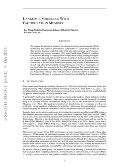 Language Modeling With Factorization Memory