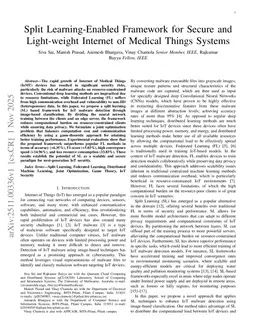 Split Learning-Enabled Framework for Secure and Light-weight Internet of Medical Things Systems