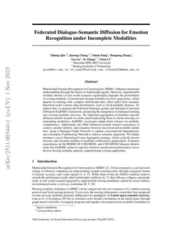 Federated Dialogue-Semantic Diffusion for Emotion Recognition under Incomplete Modalities