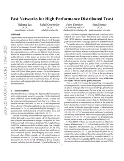 Fast Networks for High-Performance Distributed Trust