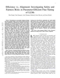 Efficiency vs. Alignment: Investigating Safety and Fairness Risks in Parameter-Efficient Fine-Tuning of LLMs
