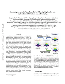 Enhancing Adversarial Transferability by Balancing Exploration and Exploitation with Gradient-Guided Sampling