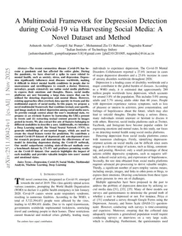 A Multimodal Framework for Depression Detection during Covid-19 via Harvesting Social Media: A Novel Dataset and Method
