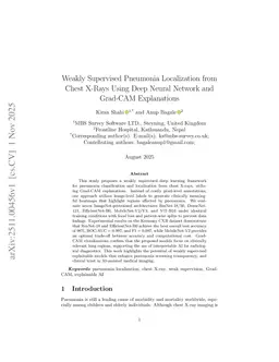 Weakly Supervised Pneumonia Localization from Chest X-Rays Using Deep Neural Network and Grad-CAM Explanations