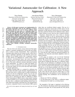 Variational Autoencoder for Calibration: A New Approach