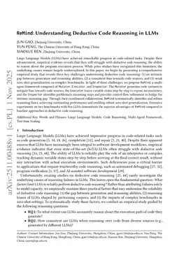 \texttt{ReMind}: Understanding Deductive Code Reasoning in LLMs