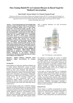 Fine-Tuning DialoGPT on Common Diseases in Rural Nepal for Medical Conversations