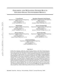 Exploring and Mitigating Gender Bias in Encoder-Based Transformer Models