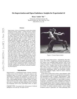 On Improvisation and Open-Endedness: Insights for Experiential AI