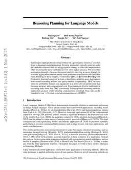 Reasoning Planning for Language Models
