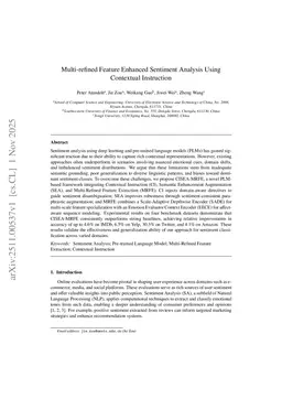 Multi-refined Feature Enhanced Sentiment Analysis Using Contextual Instruction