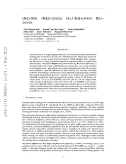 OpenSIR: Open-Ended Self-Improving Reasoner