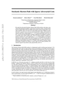 Stochastic Shortest Path with Sparse Adversarial Costs