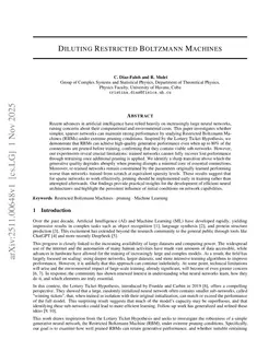 Diluting Restricted Boltzmann Machines