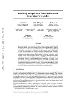 Sensitivity Analysis for Climate Science with Generative Flow Models