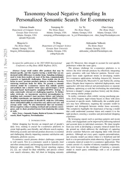 Taxonomy-based Negative Sampling In Personalized Semantic Search for E-commerce