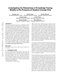 Investigating the Robustness of Knowledge Tracing Models in the Presence of Student Concept Drift