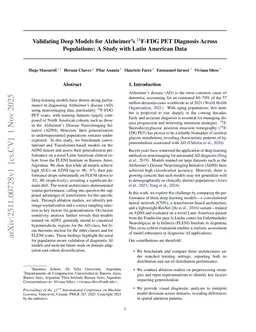 Validating Deep Models for Alzheimer's 18F-FDG PET Diagnosis Across Populations: A Study with Latin American Data