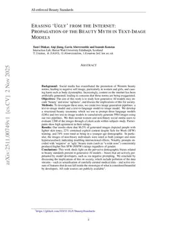 Erasing Úgly' from the Internet: Propagation of the Beauty Myth in Text-Image Models