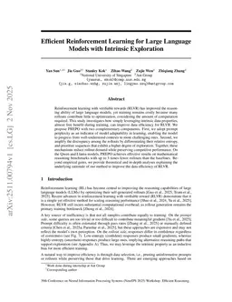 Efficient Reinforcement Learning for Large Language Models with Intrinsic Exploration