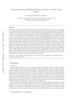 Do Math Reasoning LLMs Help Predict the Impact of Public Transit Events?