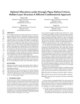 Optimal Allocations under Strongly Pigou-Dalton Criteria: Hidden Layer Structure & Efficient Combinatorial Approach