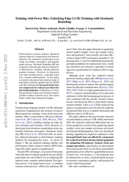 Training with Fewer Bits: Unlocking Edge LLMs Training with Stochastic Rounding