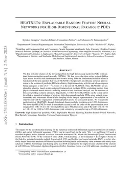 HEATNETs: Explainable Random Feature Neural Networks for High-Dimensional Parabolic PDEs