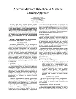 Android Malware Detection: A Machine Leaning Approach
