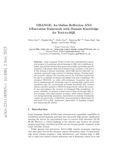 ORANGE: An Online Reflection ANd GEneration framework with Domain Knowledge for Text-to-SQL