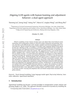 Aligning LLM agents with human learning and adjustment behavior: a dual agent approach