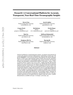 OceanAI: A Conversational Platform for Accurate, Transparent, Near-Real-Time Oceanographic Insights