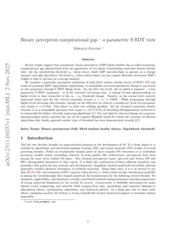 Binary perceptron computational gap -- a parametric fl RDT view