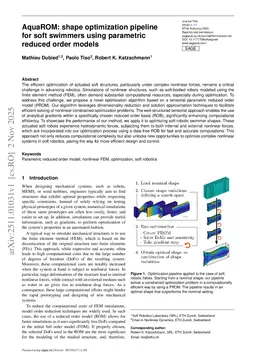 AquaROM: shape optimization pipeline for soft swimmers using parametric reduced order models