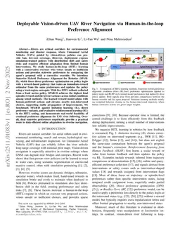 Deployable Vision-driven UAV River Navigation via Human-in-the-loop Preference Alignment
