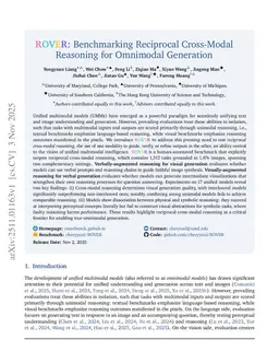 ROVER: Benchmarking Reciprocal Cross-Modal Reasoning for Omnimodal Generation